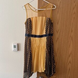 Vintage Yellow and Blue Dress